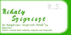 mihaly szigriszt business card
